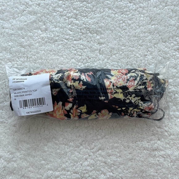 NWT - Free People Boho Cottagecore Floral Coastal Grandma Y2K Smocked Top, Sz M - Picture 9 of 10